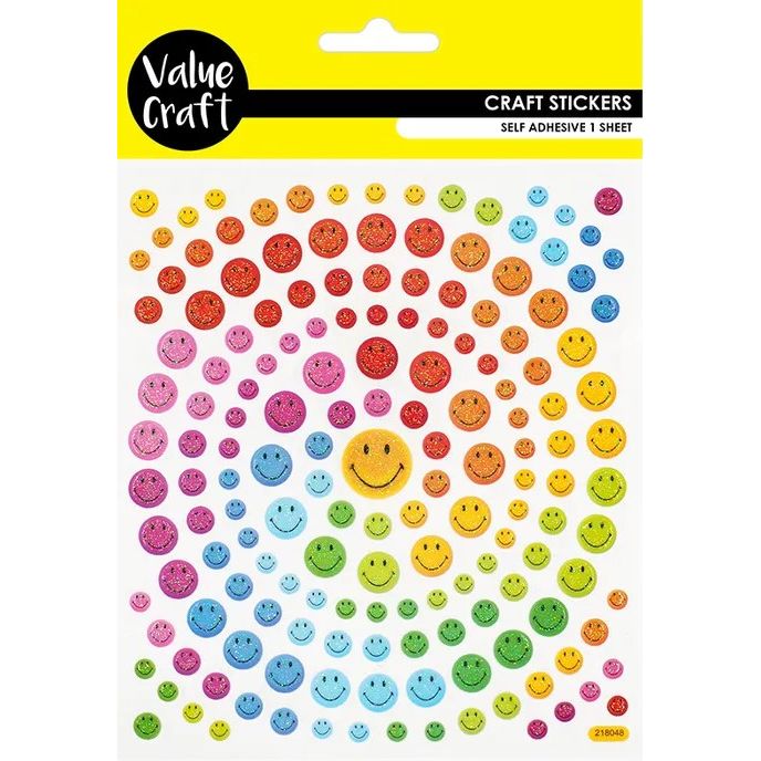 Stickers Glitter Rainbow - Smilies - Dollars and Sense