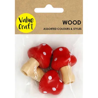 Craft Wood Mushroom - Red - Dollars and Sense