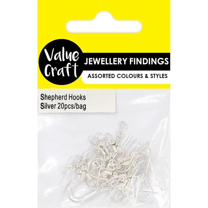 Jewellery Findings Shepherd Hooks - Silver - Dollars and Sense