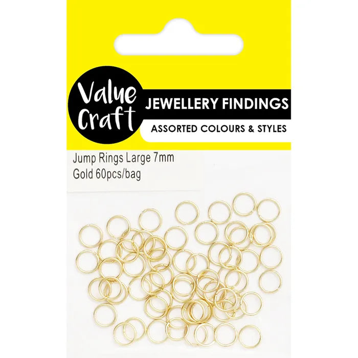 Jewellery Findings Jump Rings Large - Gold - Dollars and Sense
