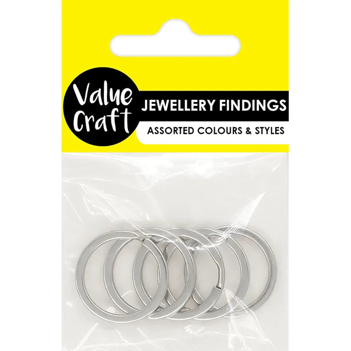 Jewellery Findings Split Rings Flat - Silver - Dollars and Sense