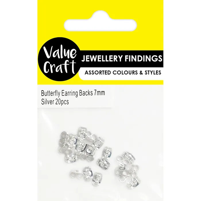 Butterfly Earring Backs - Silver - Dollars and Sense