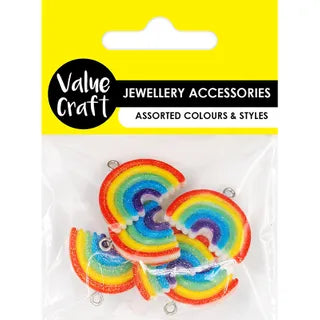 Glitter Acrylic Charms - Rainbow - Dollars and Sense