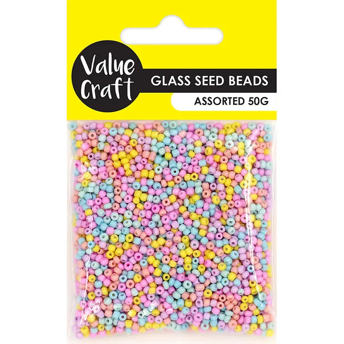 Glass Seed Beads - Mixed Pastel Colours - Dollars and Sense