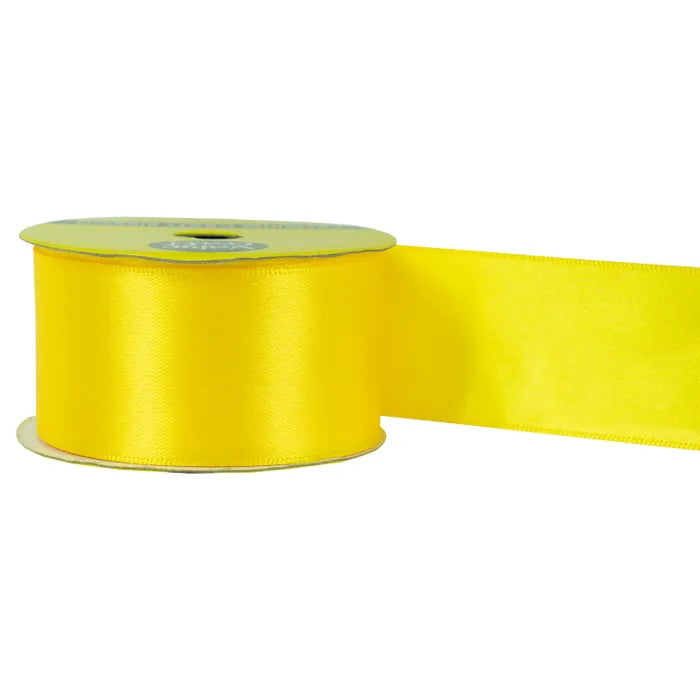 Satin Polyester Ribbon - Bright Yellow - Dollars and Sense