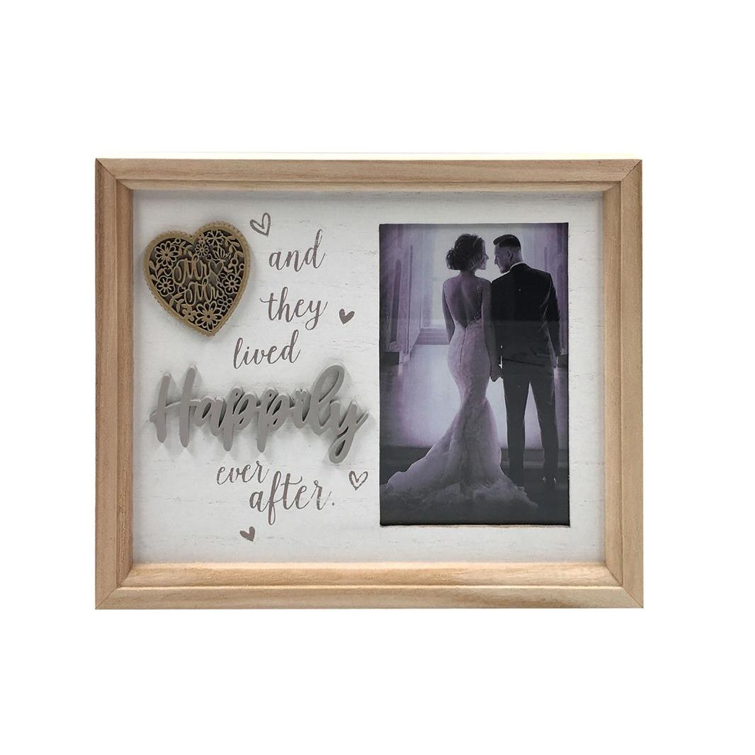 25X20Cm Happily Ever After Photo Frame SKU WEDHAPFR - Dollars and Sense