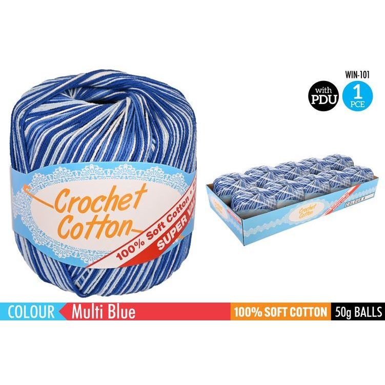 Crochet Cotton - Multi Blue
