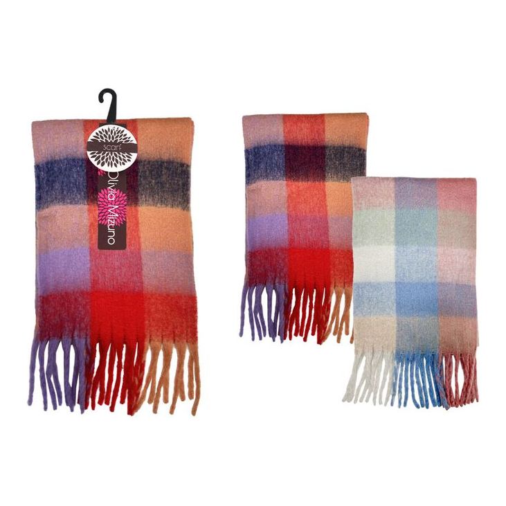 Ladies Scarf - Plaid Plush - Dollars and Sense