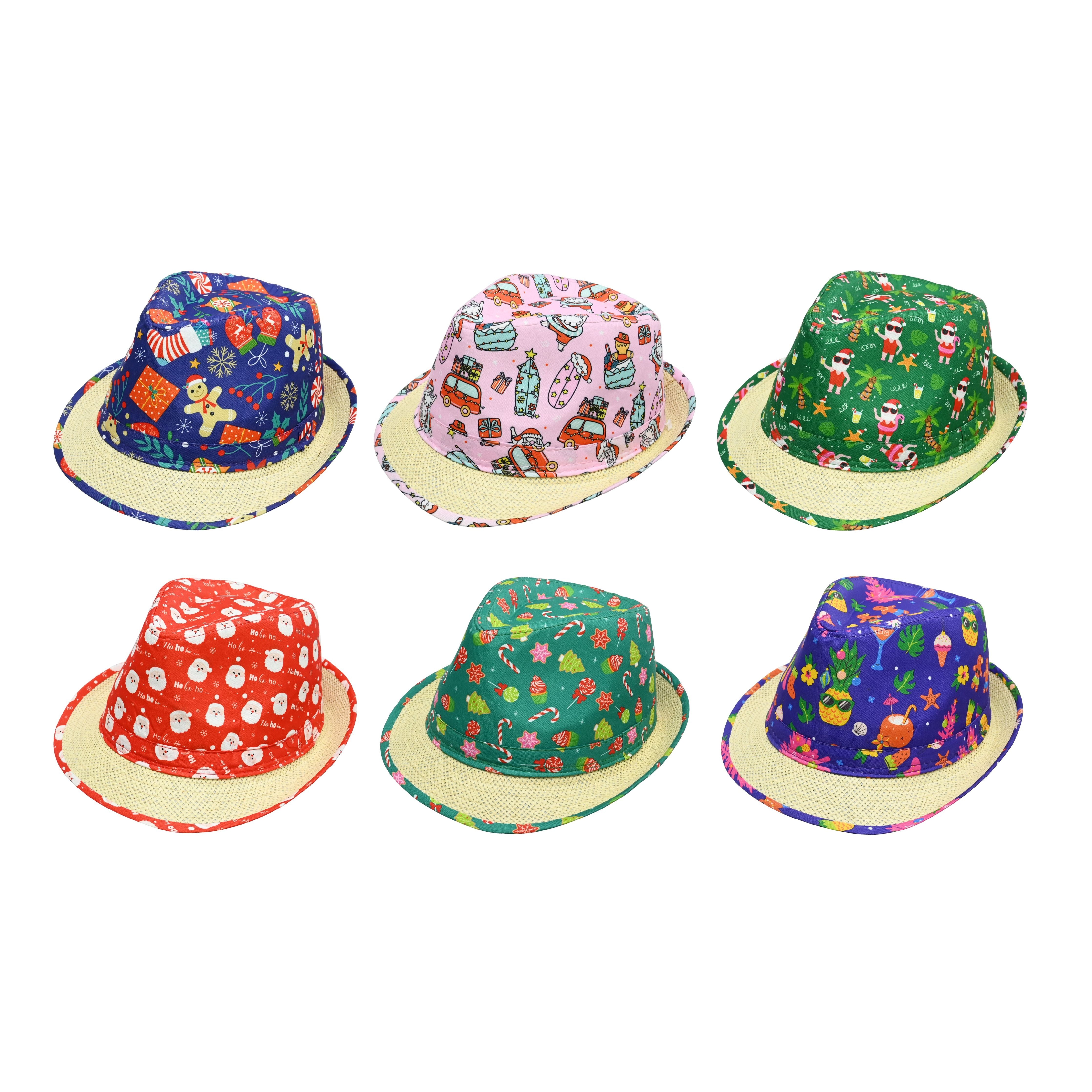 Christmas Trilby Straw Brim