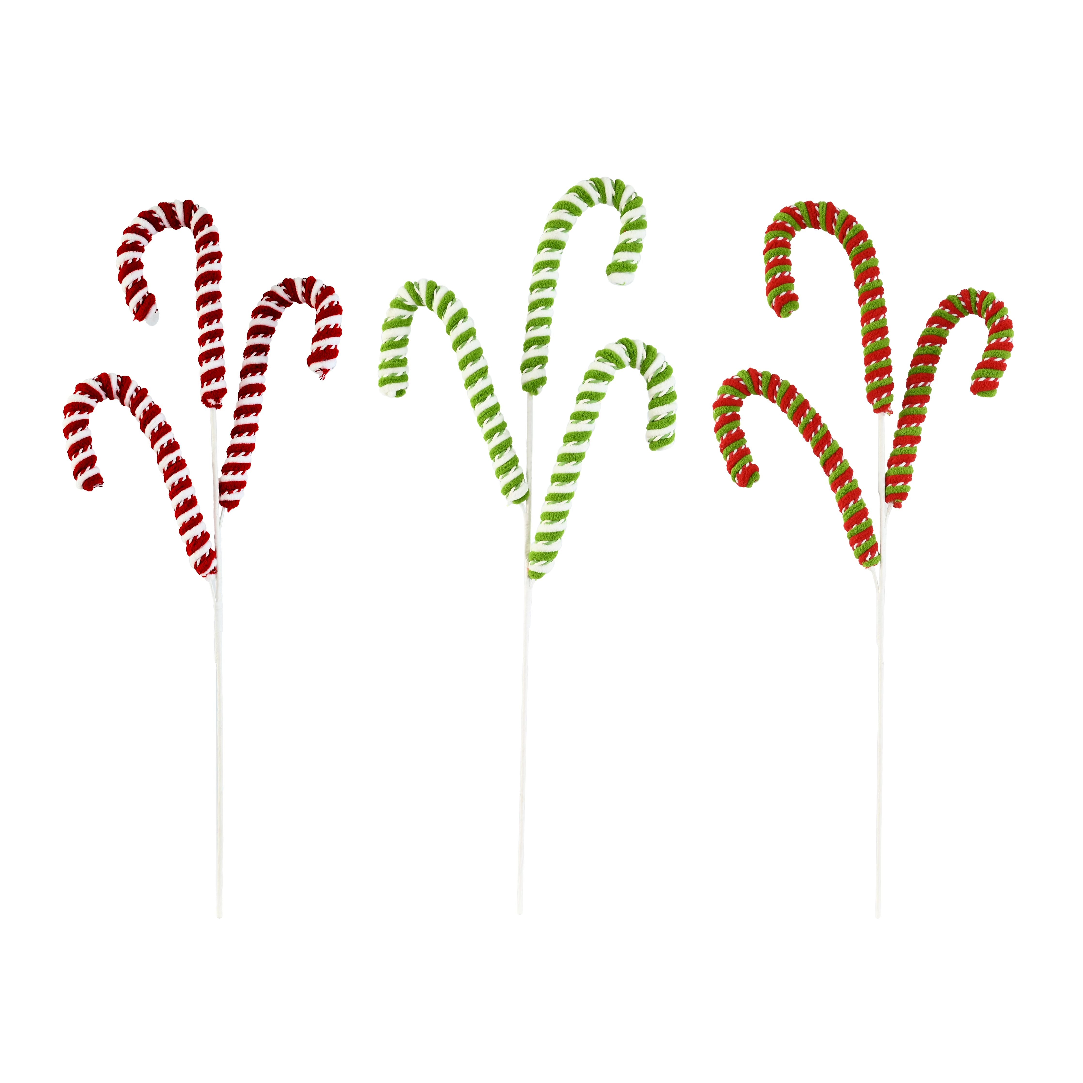 Plush Candy Cane Pick 65cm