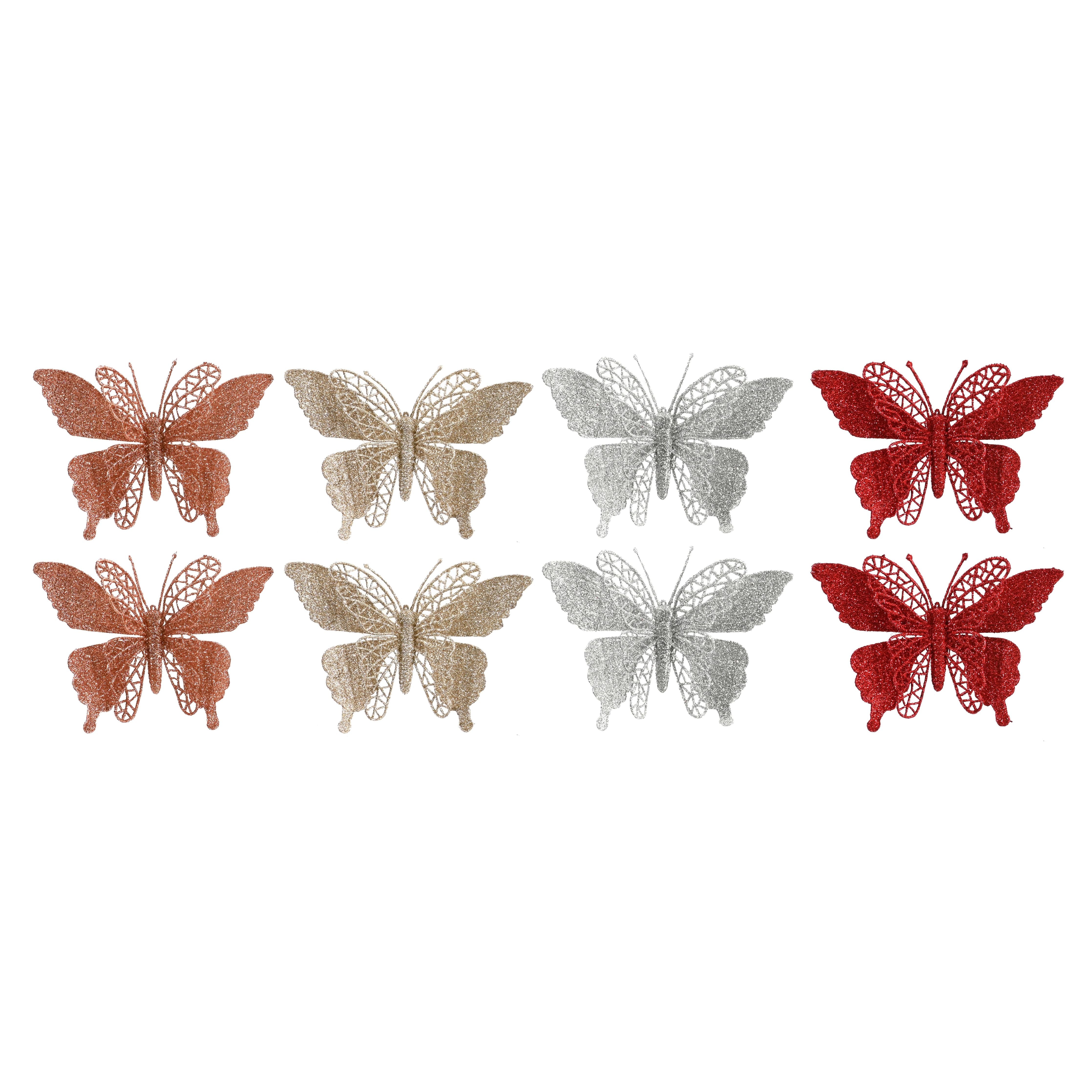 Butterfly Glitter Clip 2pk