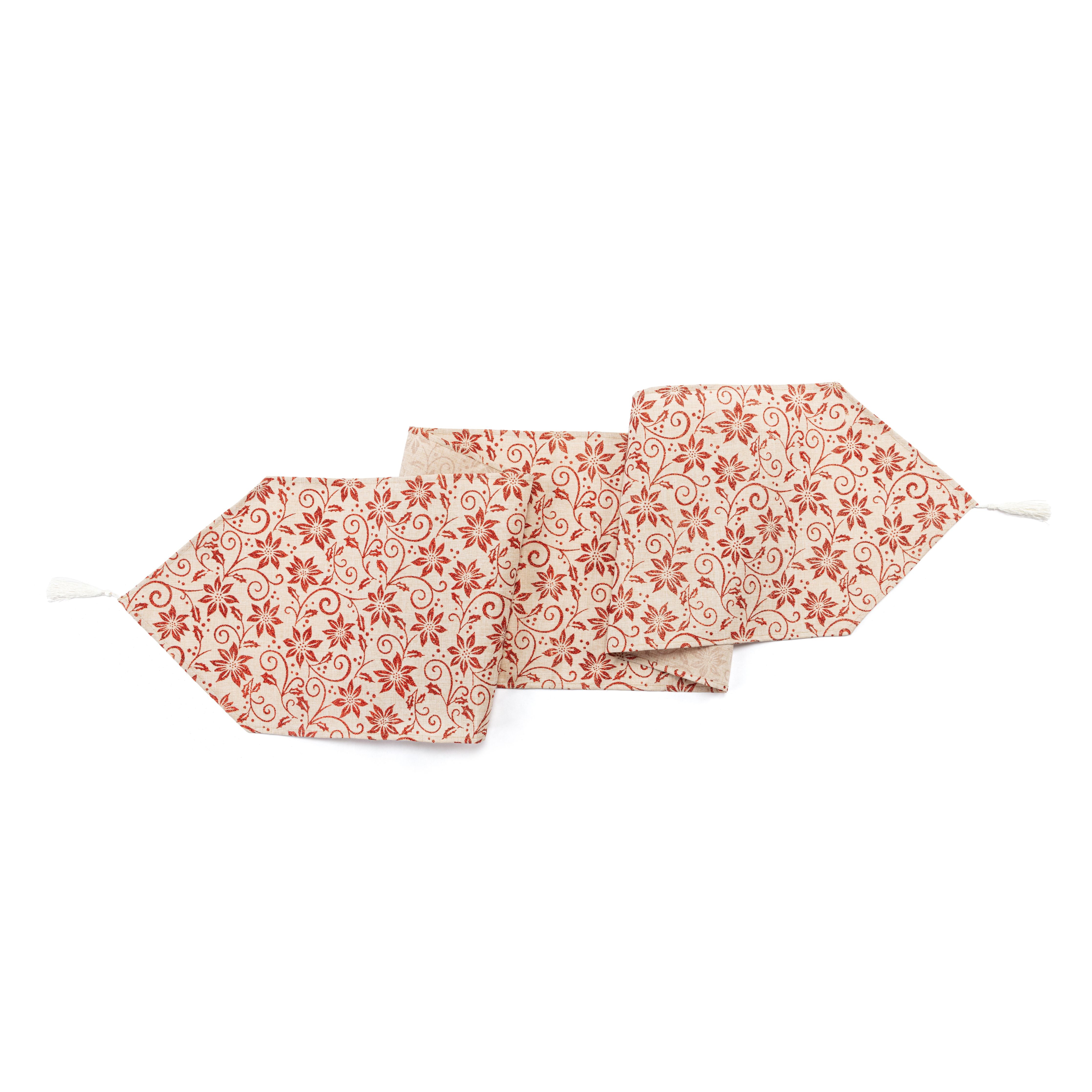 Xmas Table Runner Glitter Print 180cm - Dollars and Sense