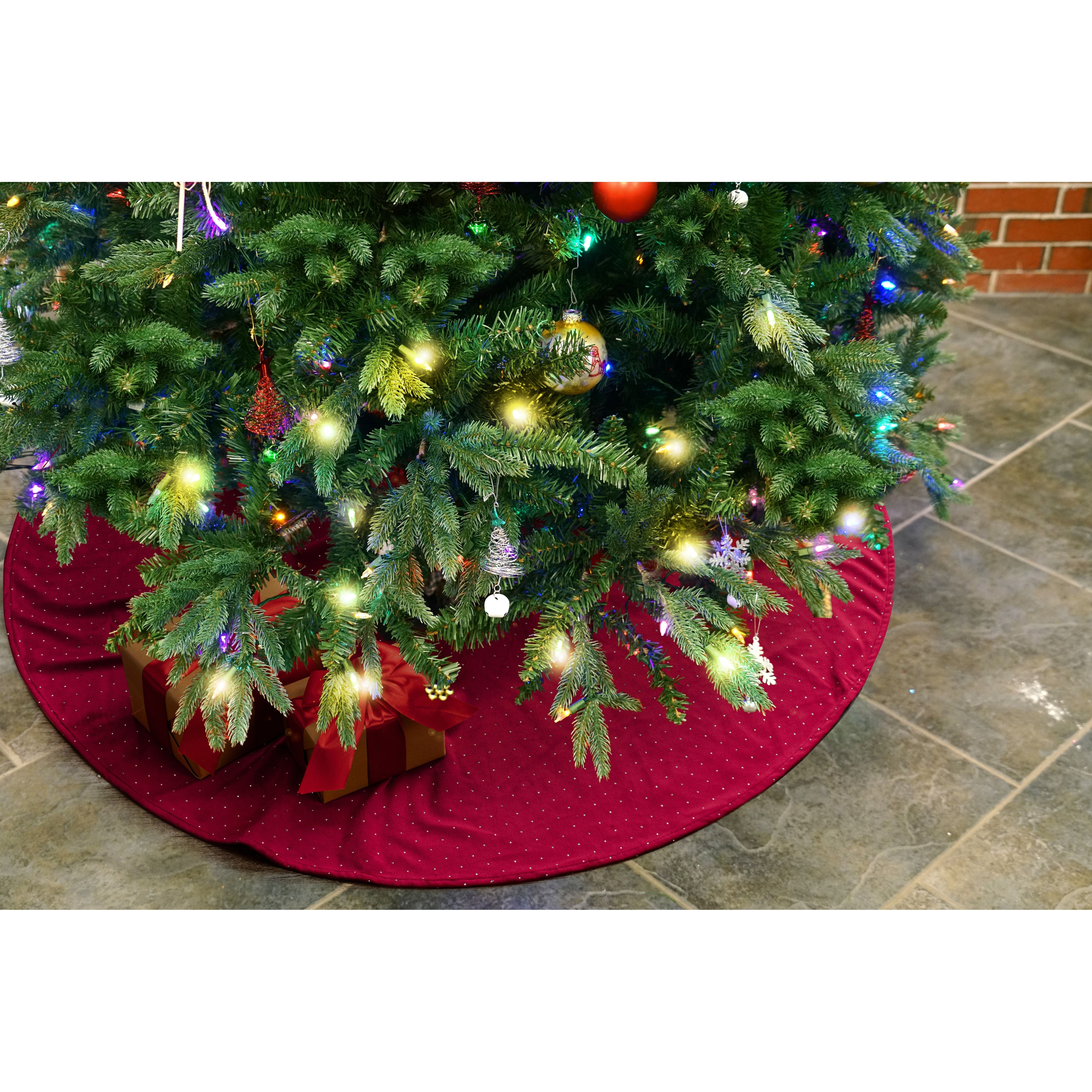 Christmas Tree Skirt - Twinkly Velvet - Dollars and Sense