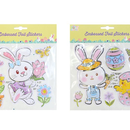 Easter Embossed Stickers Foil 7pc