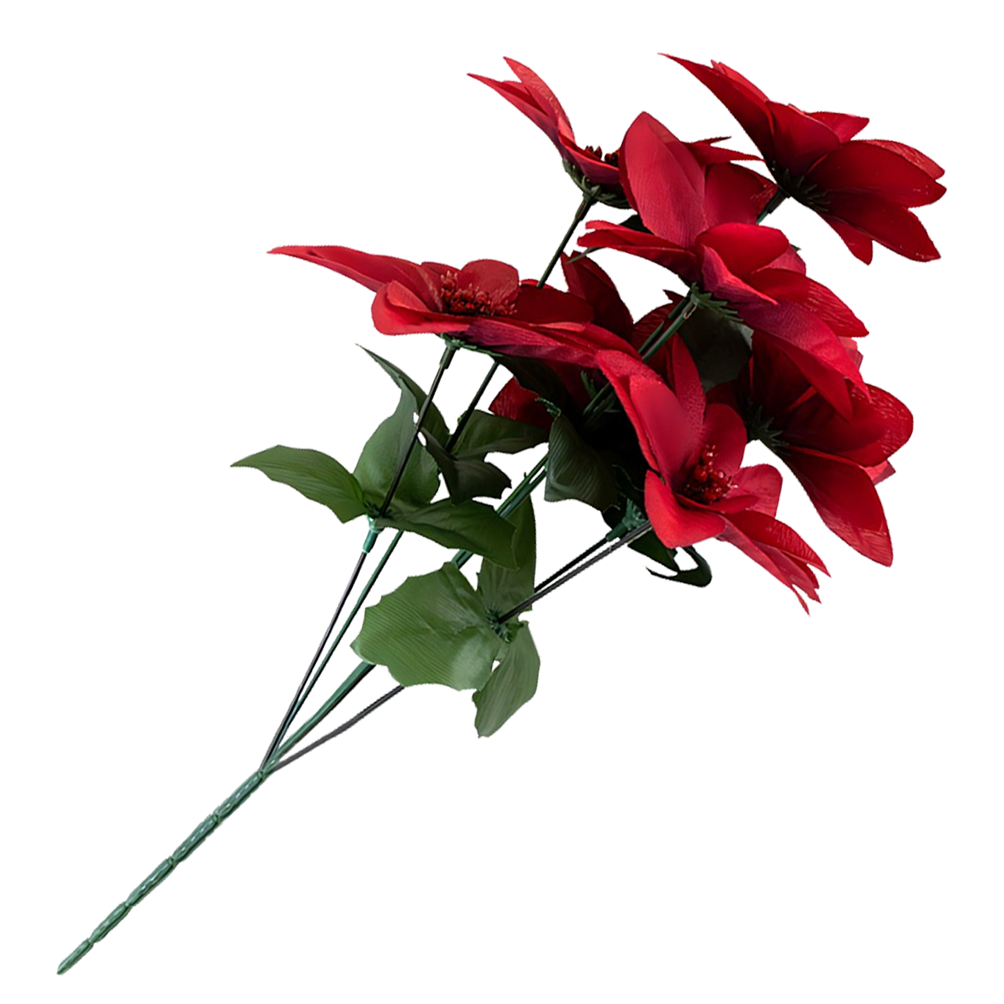 Poinsettia Flocked Red 30cm