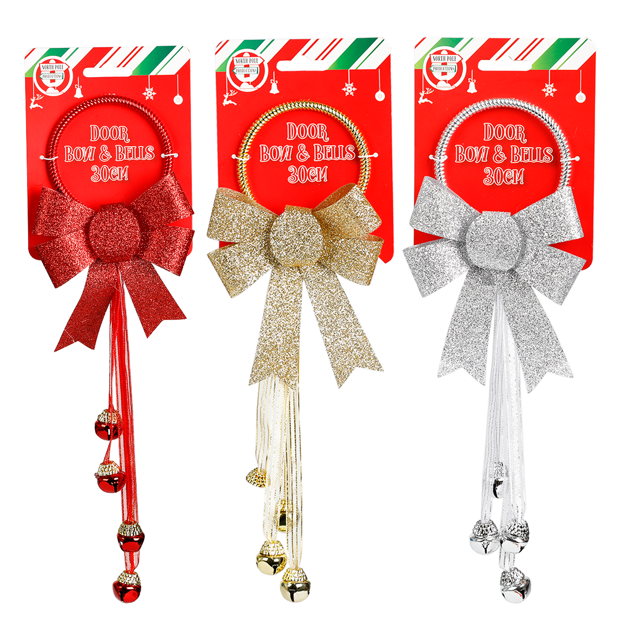 Christmas Door Decoration - Bow & Bells - Dollars and Sense