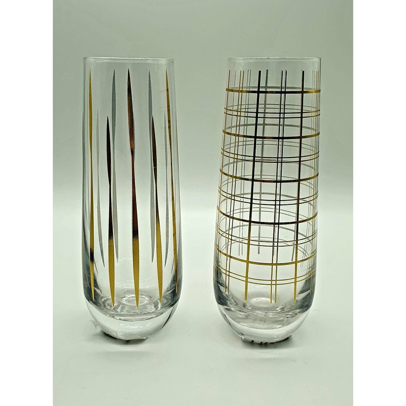 Stemless Glass Flute - Gold Foil Decal - Dollars and Sense