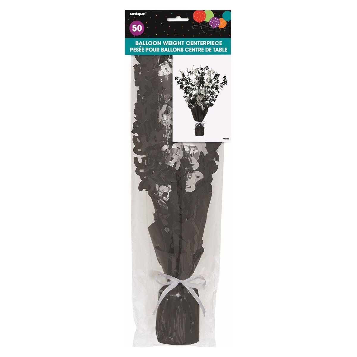 Balloon Weight Centrepiece - 50th Birthday Cheer - Dollars and Sense