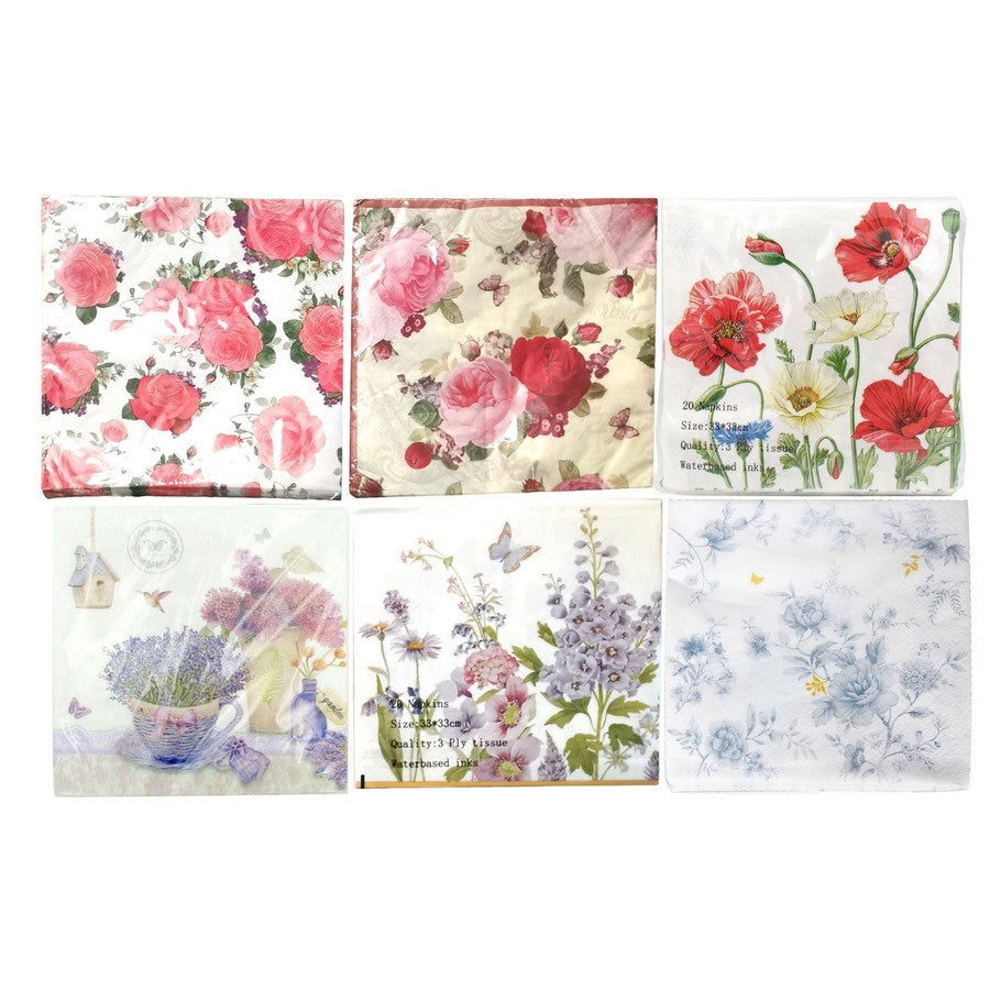 6/A Floral Napkins 20/pk 33x33cm - Dollars and Sense