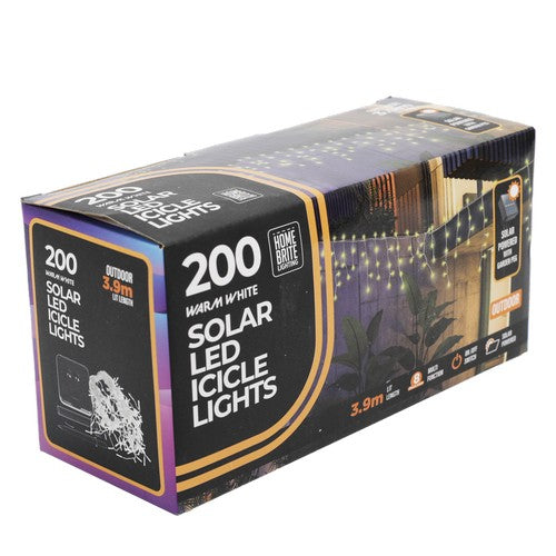 Warm White Solar Icicle Lights - 200 Pack - product image