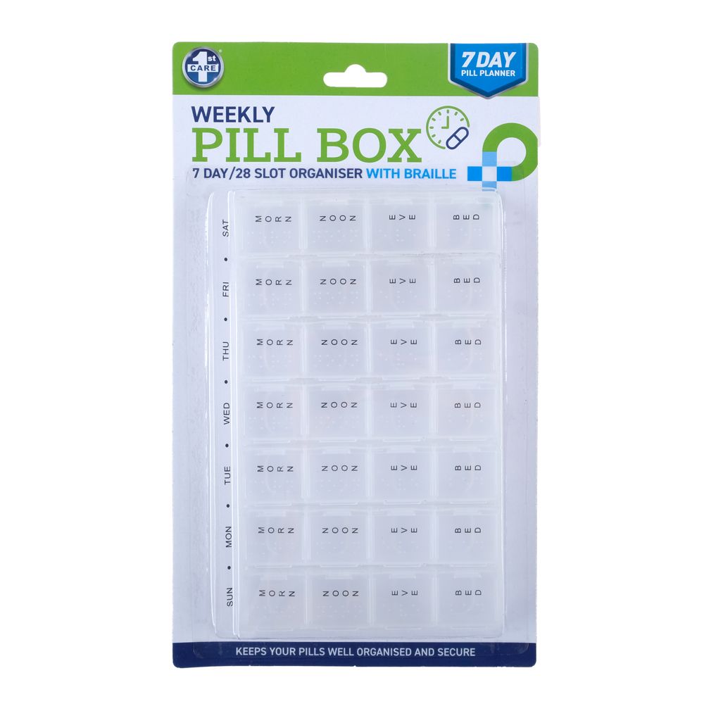 1st Care 7 Day Pill Box - Clip Strip - Dollars and Sense