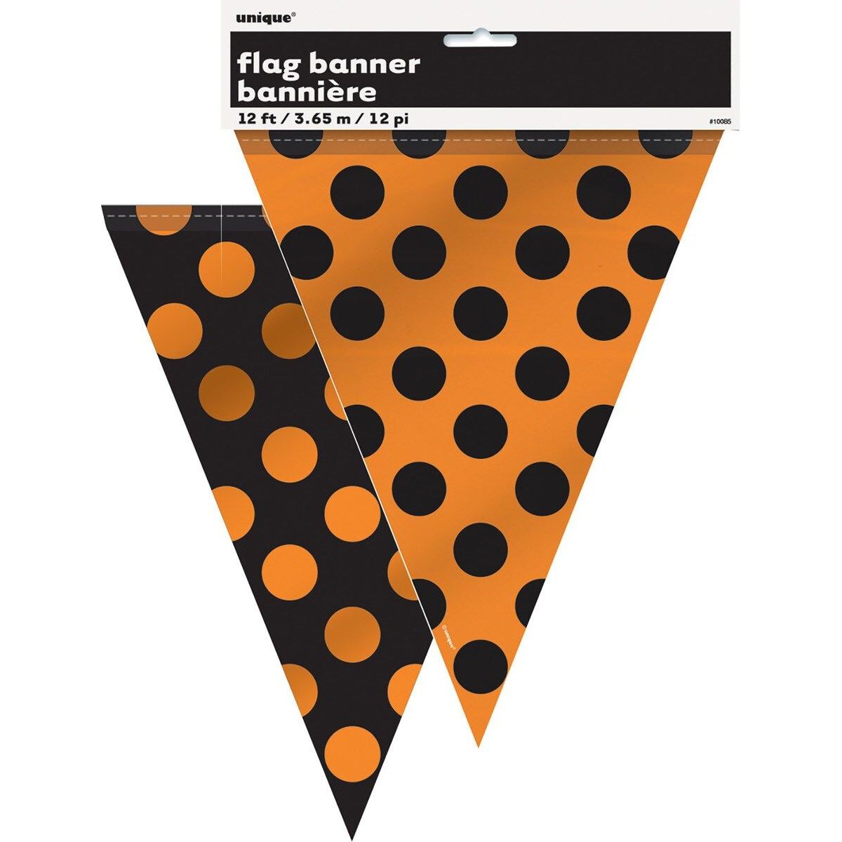 Dots Flag Banner - Orange & Black - Dollars and Sense