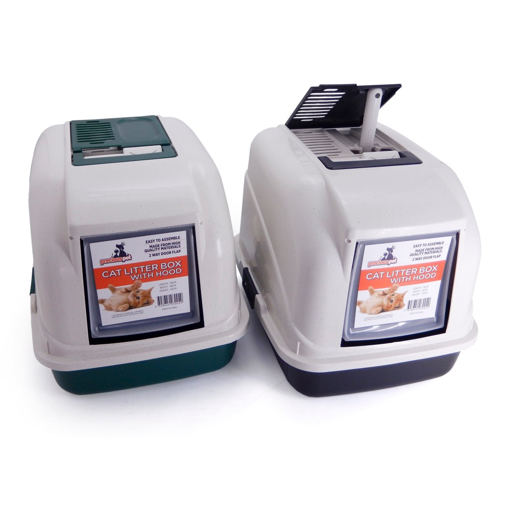 Cat Litter Box Rectangular - with Hood - Dollars and Sense