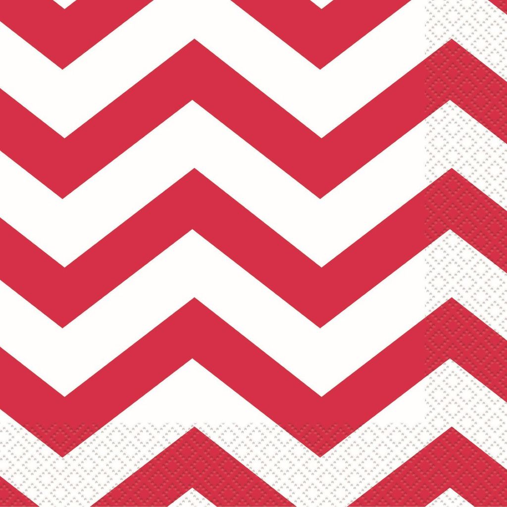 Chevron Beverage Napkins - Ruby Red - Dollars and Sense