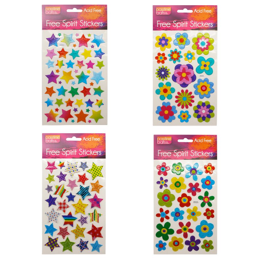 Retro Stickers - Flowers or Stars - Dollars and Sense