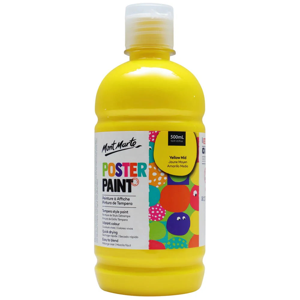 Mont Marte Poster Paint - Yellow Mid - Dollars and Sense