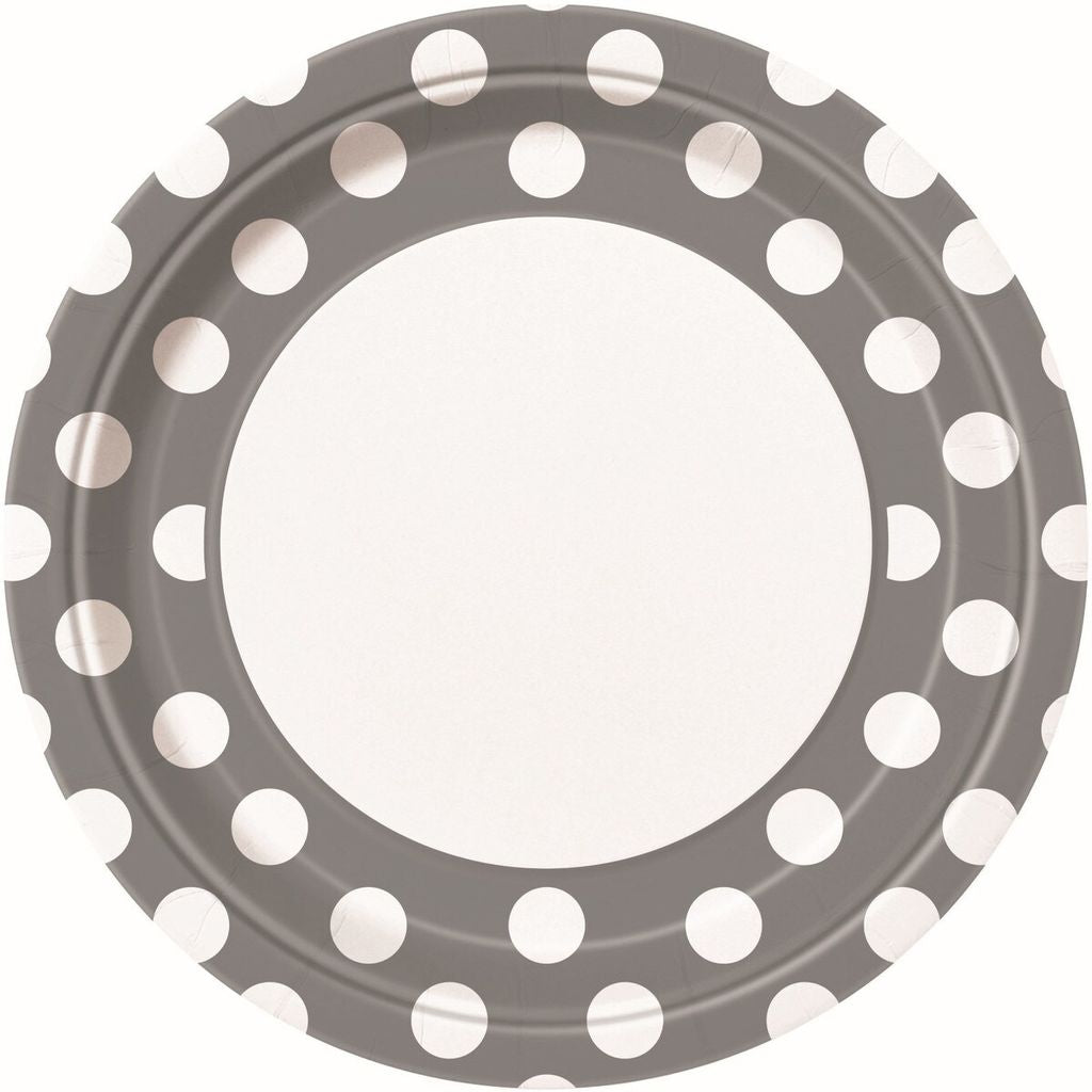 Dots Paper Dinner Plates - Silver - Dollars and Sense