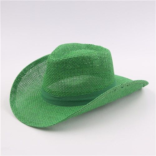 Burlap Cowboy Hat - Green - Dollars and Sense