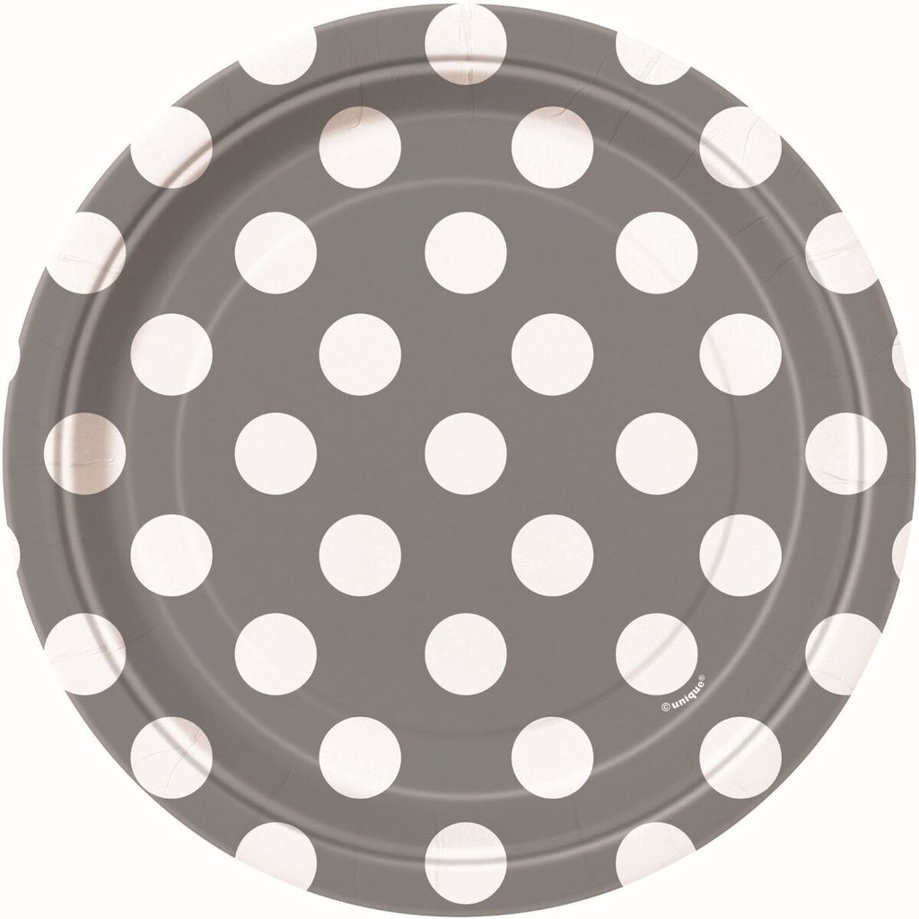 Dots Paper Plates - Silver - Dollars and Sense