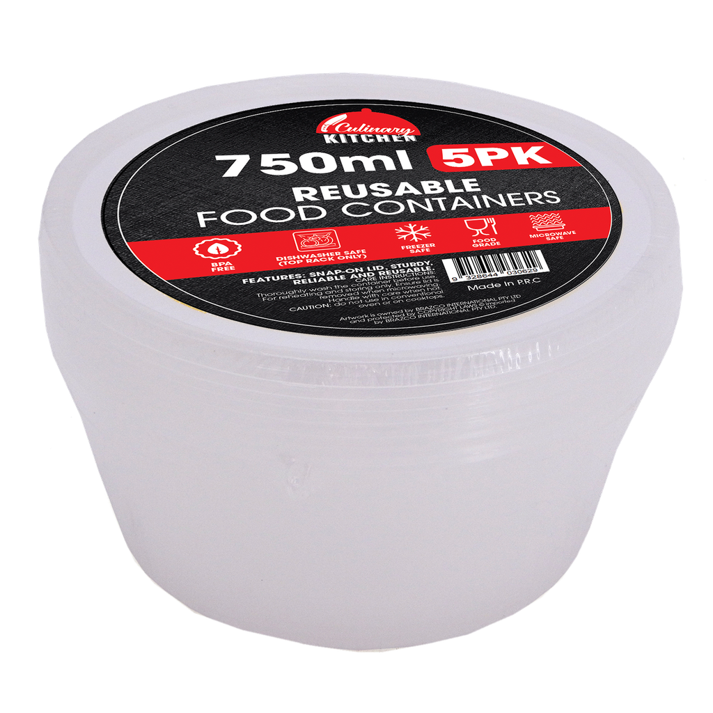 Reusable Food Containers - Round 750ml - Dollars and Sense