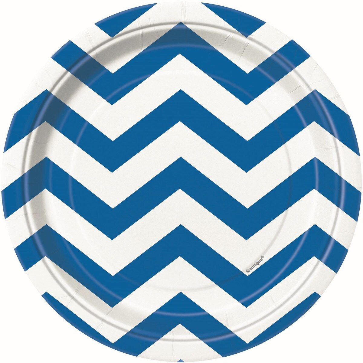 Chevron Paper Plates - Royal Blue - Dollars and Sense