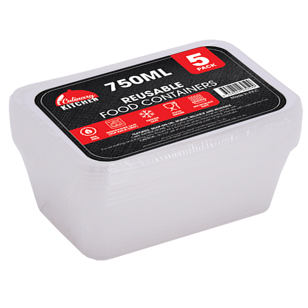 Reusable Food Storage Containers - Rectangle 750ml - Dollars and Sense
