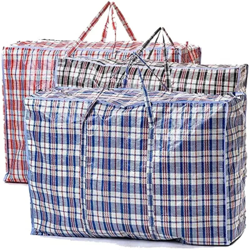 Zip Up Plastic Packing Storage Bag - Stripe - Dollars and Sense