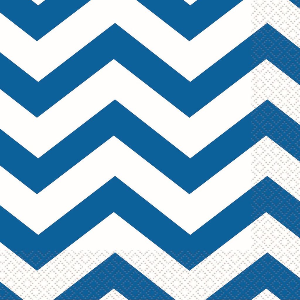 Chevron Beverage Napkins - Royal Blue - Dollars and Sense