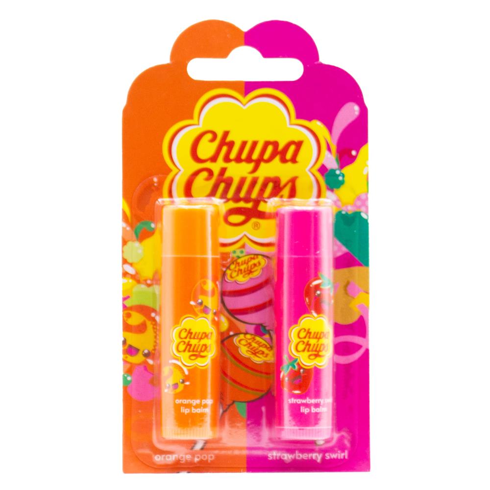 Chupa Chups Lip Balms - Orange Pop & Strawberry Swirl - Dollars and Sense
