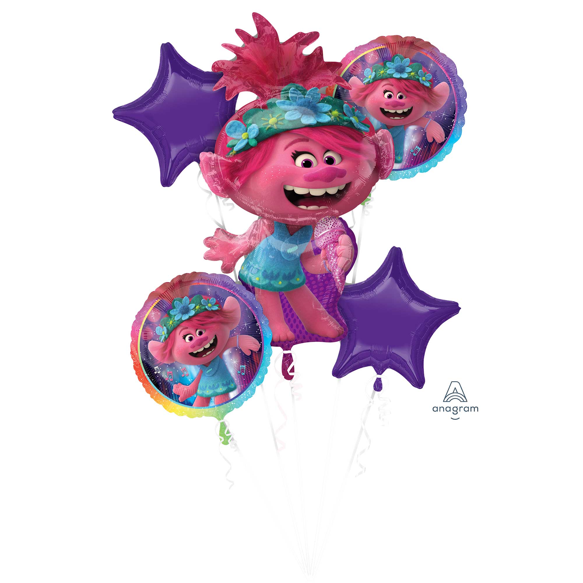Trolls World Tour Foil Balloon Bouquet - 5 Pack Default Title