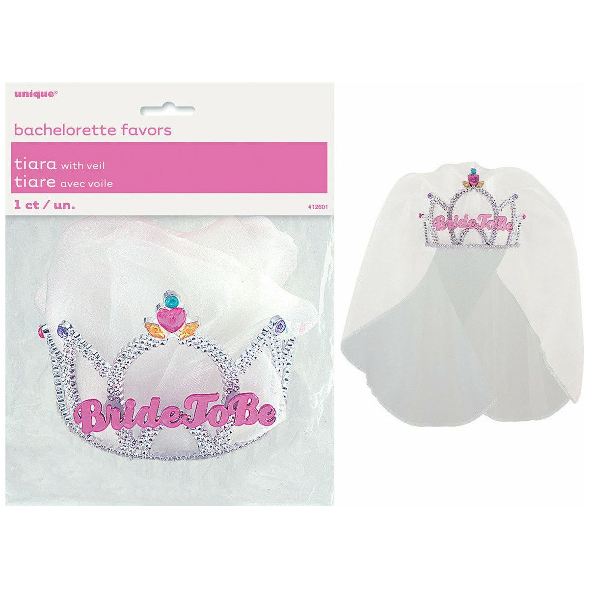 Bride To Be Tiara with Veil - 1 Piece - Dollars and Sense