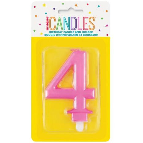 Numeral Candle 4 Metallic Pink Default Title