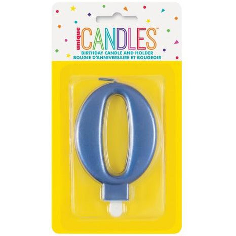 Numeral Candle 0 Metallic Blue Default Title