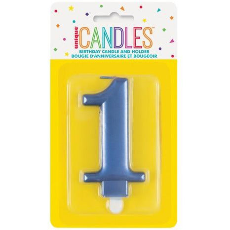 Numeral Candle 1 Metallic Blue Default Title