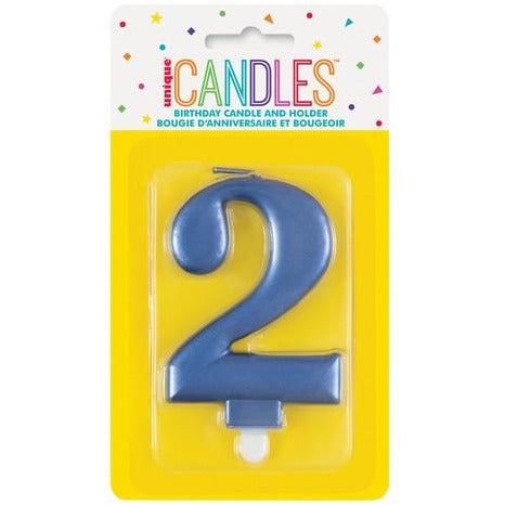 Numeral Candle 2 Metallic Blue Default Title