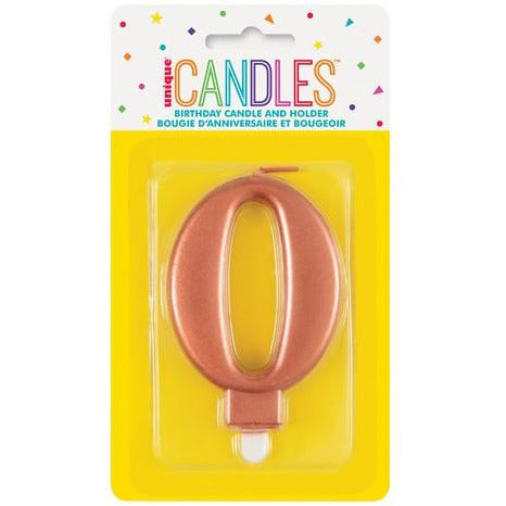 Numeral Candle 0 Metallic Rose Gold Default Title