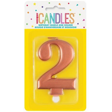 Numeral Candle 2 Metallic Rose Gold Default Title