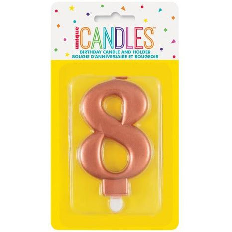 Numeral Candle 8 Metallic Rose Gold Default Title