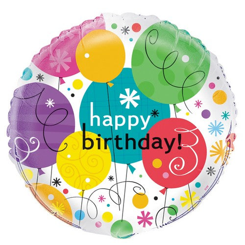 Breezy Birthday 45cm (18) Foil Balloon Packaged
