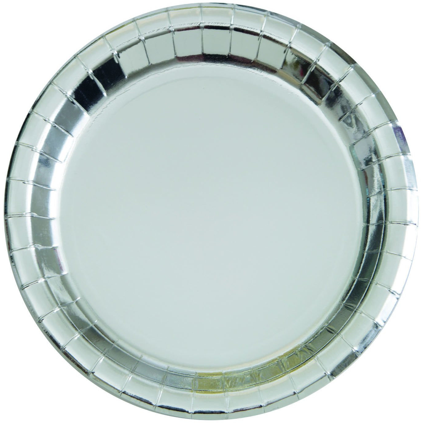 Silver Foil 8 x 23cm (9) Round Paper Plates Default Title